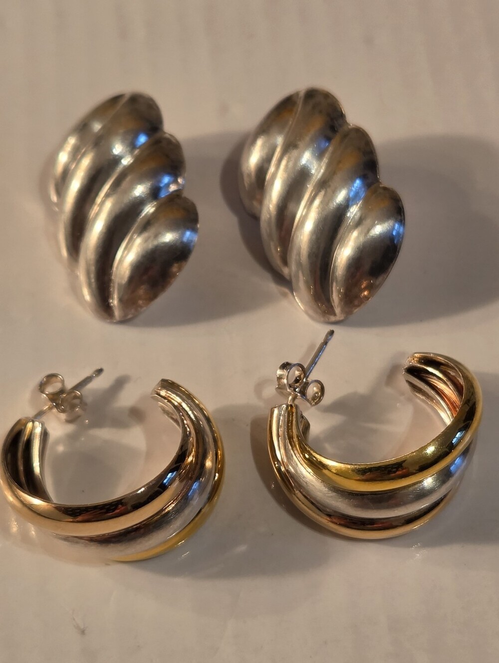 Gold Over Sterling Silver And Silver 925 Earings